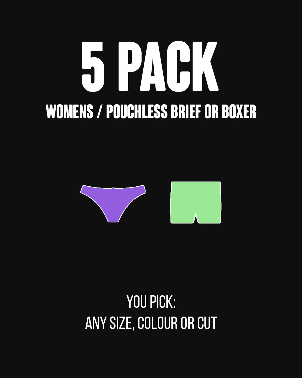 5 Pack Pouchless Underwear