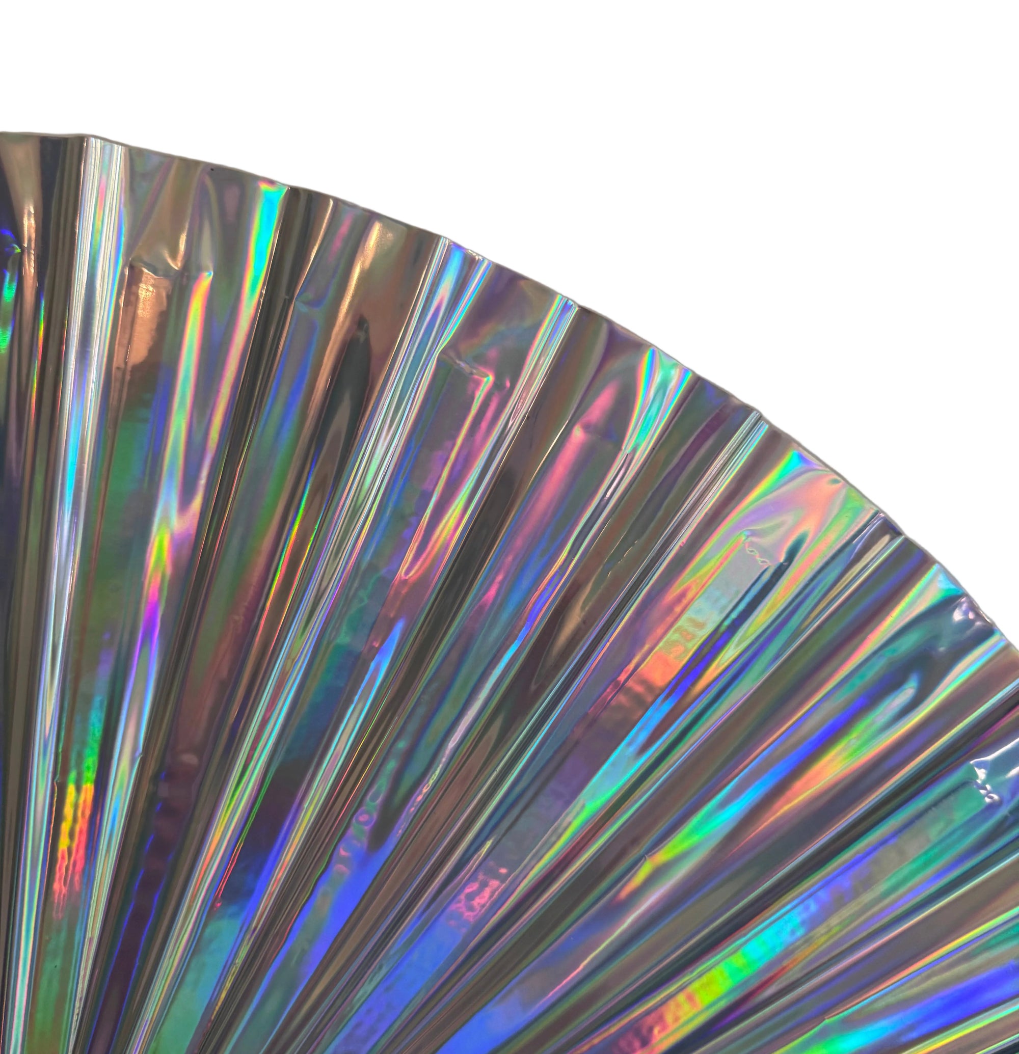 Silver Holographic Vinyl Fan
