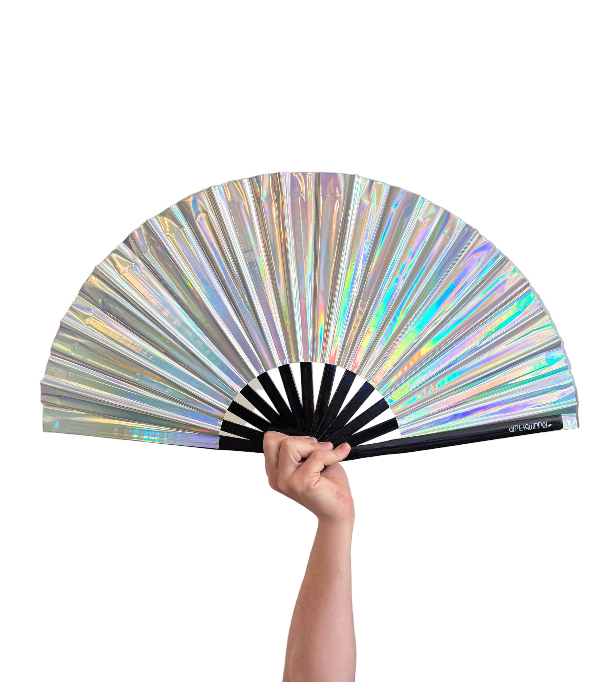 Silver Holographic Vinyl Fan