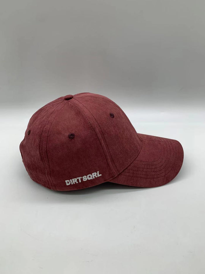 Burgundy Suede Dirt Squirrel Snapback Side