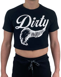 Dirt Squirrel Black Dirty Crop Top Big Logo