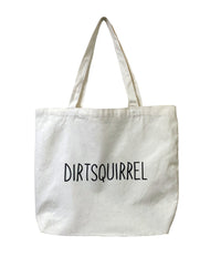 Dirt Squirrel Natural Canvas Tote Bag BACK