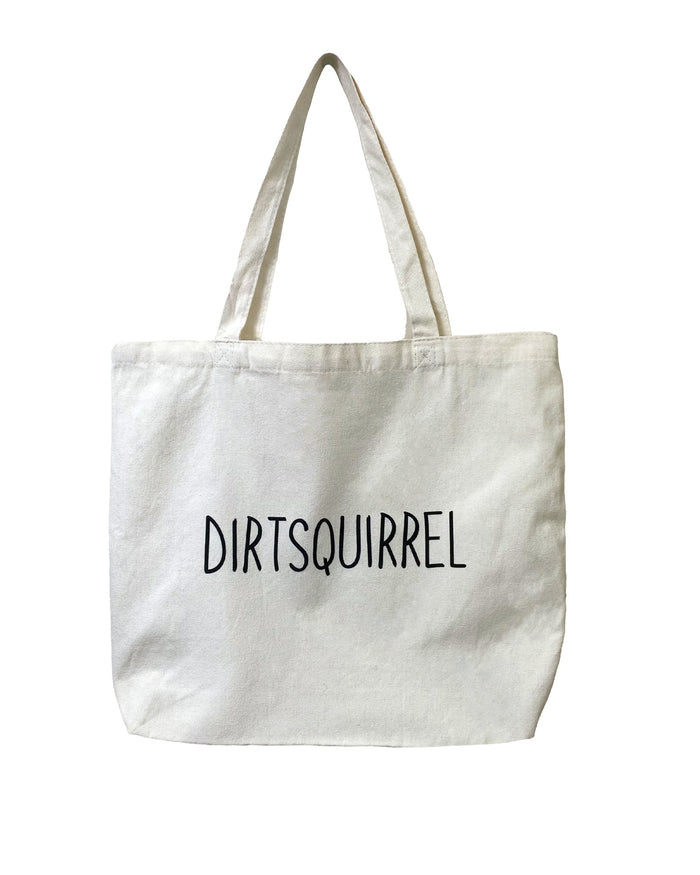 Dirt Squirrel Natural Canvas Tote Bag BACK