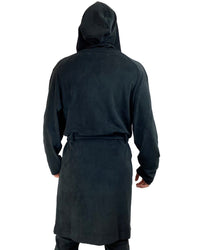 Dirt Squirrel Onyx Black Soft Lounge Robe Back