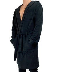 Dirt Squirrel Onyx Black Soft Lounge Robe Side