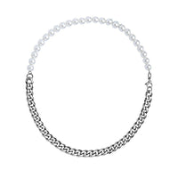 Dirt Squirrel Half Pearl Half Silver Chain Necklace